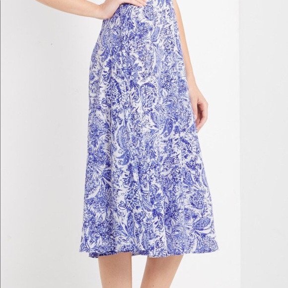 Purple Floral Tea Length Skirt - Picture 2 of 7